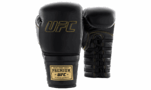 UFC Премиальные тренировочные перчатки на шнуровке черные — 12 Oz
