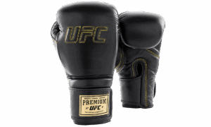 UFC Премиальные тренировочные перчатки на липучке чёрные — 12 Oz