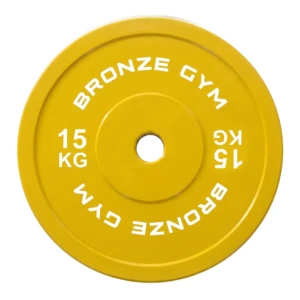 Диск калиброванный BRONZE GYM для пауэрлифтинга желтый 15 кг