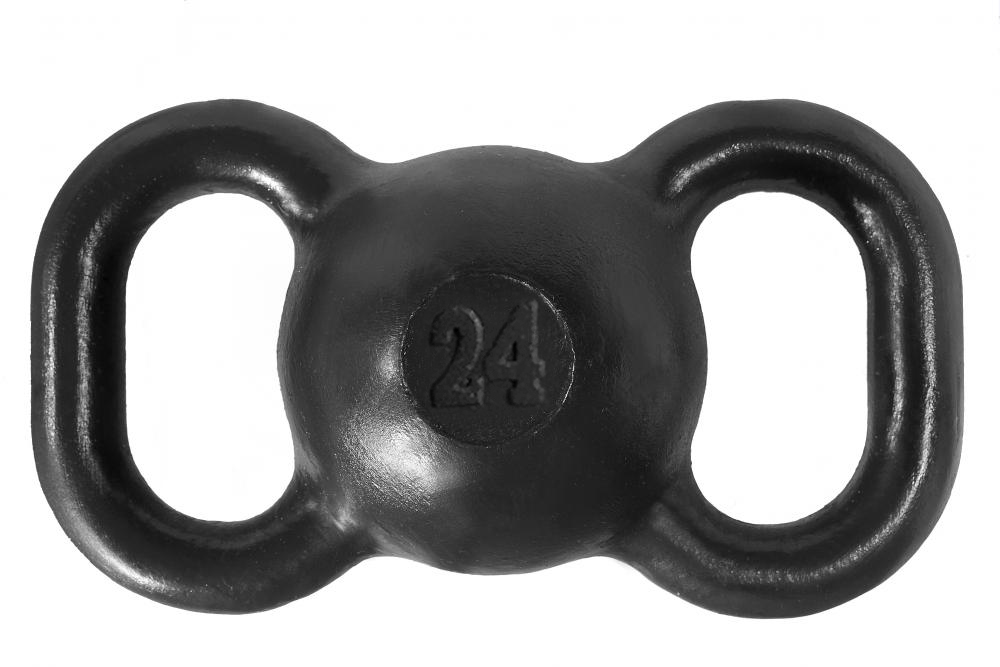 Гиря двуручная 24 кг черная ProfiGym ГДЧ-24