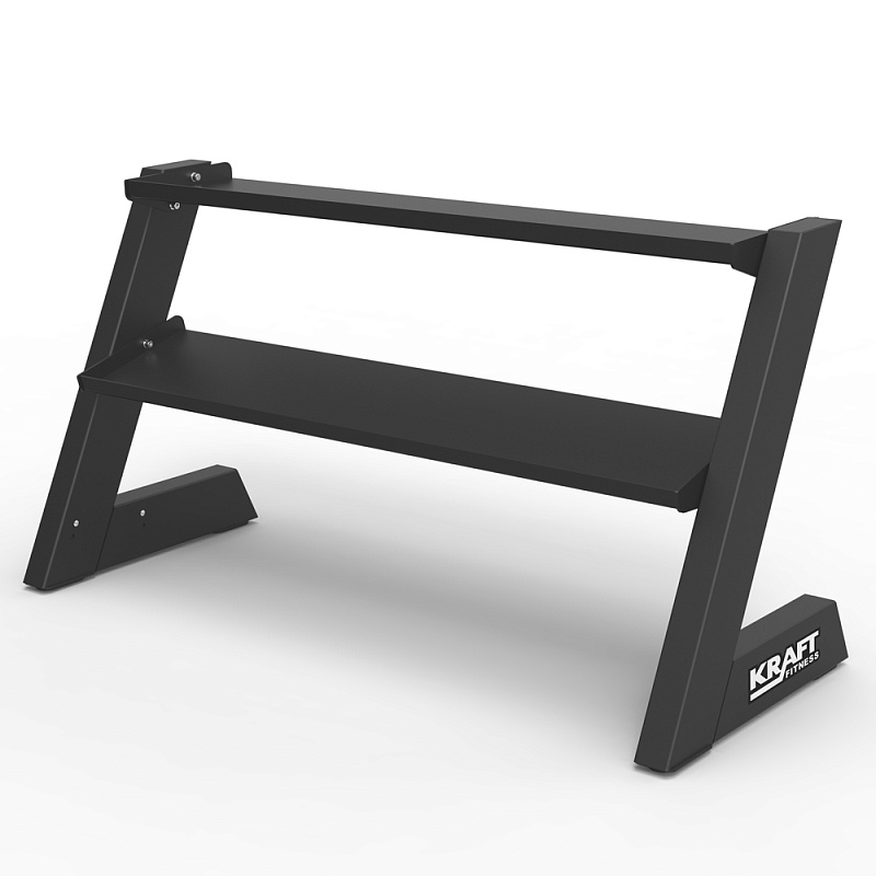 Стойка для хранения гирь и гантелей 2-х ярусная KRAFT Fitness серии PRIME FREE WEIGHT KFFMTTDR