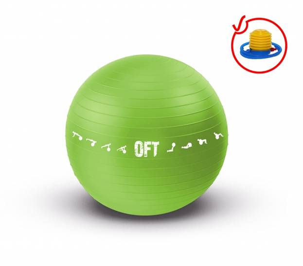 Гимнастический мяч 65 см для коммерческого использования зеленый Original FitTools FT-GBPRO-65GN