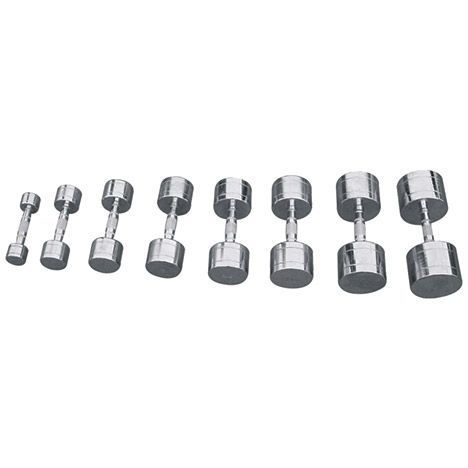 Набор хромированных гантелей от 1 кг до 10 кг KRAFT Fitness V-YL015