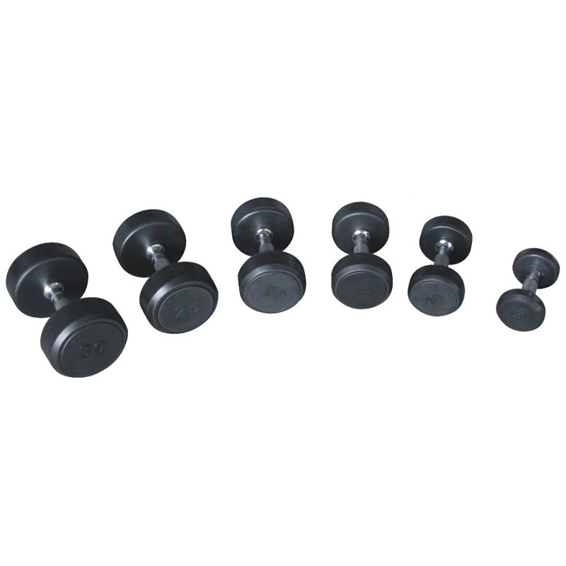 Набор обрезиненных гантелей от 27,5 кг до 50 кг KRAFT Fitness YL005 27.5-50