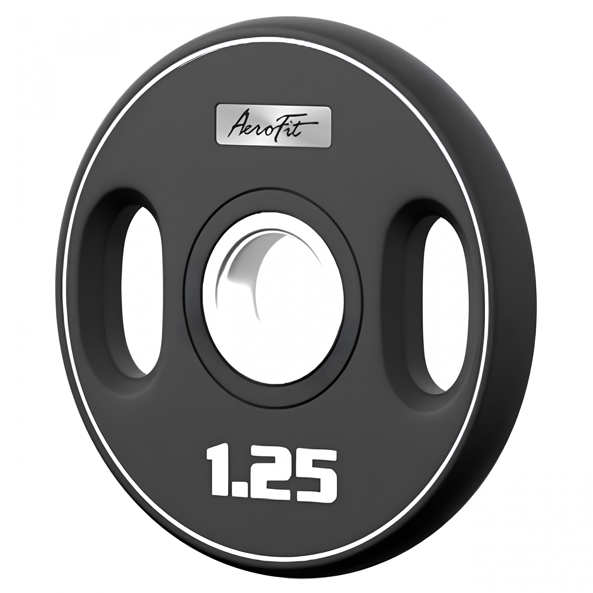 AeroFit AFPUPLB1.25 олимпийский полиуретановый диск 1,25 кг, черный, с 2-мя хватами