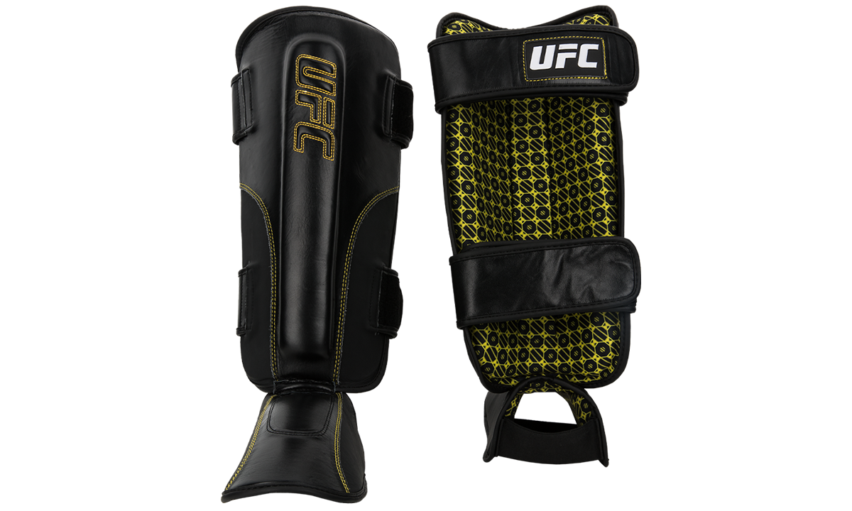 UFC Защита голени на липучках, черная — S/M